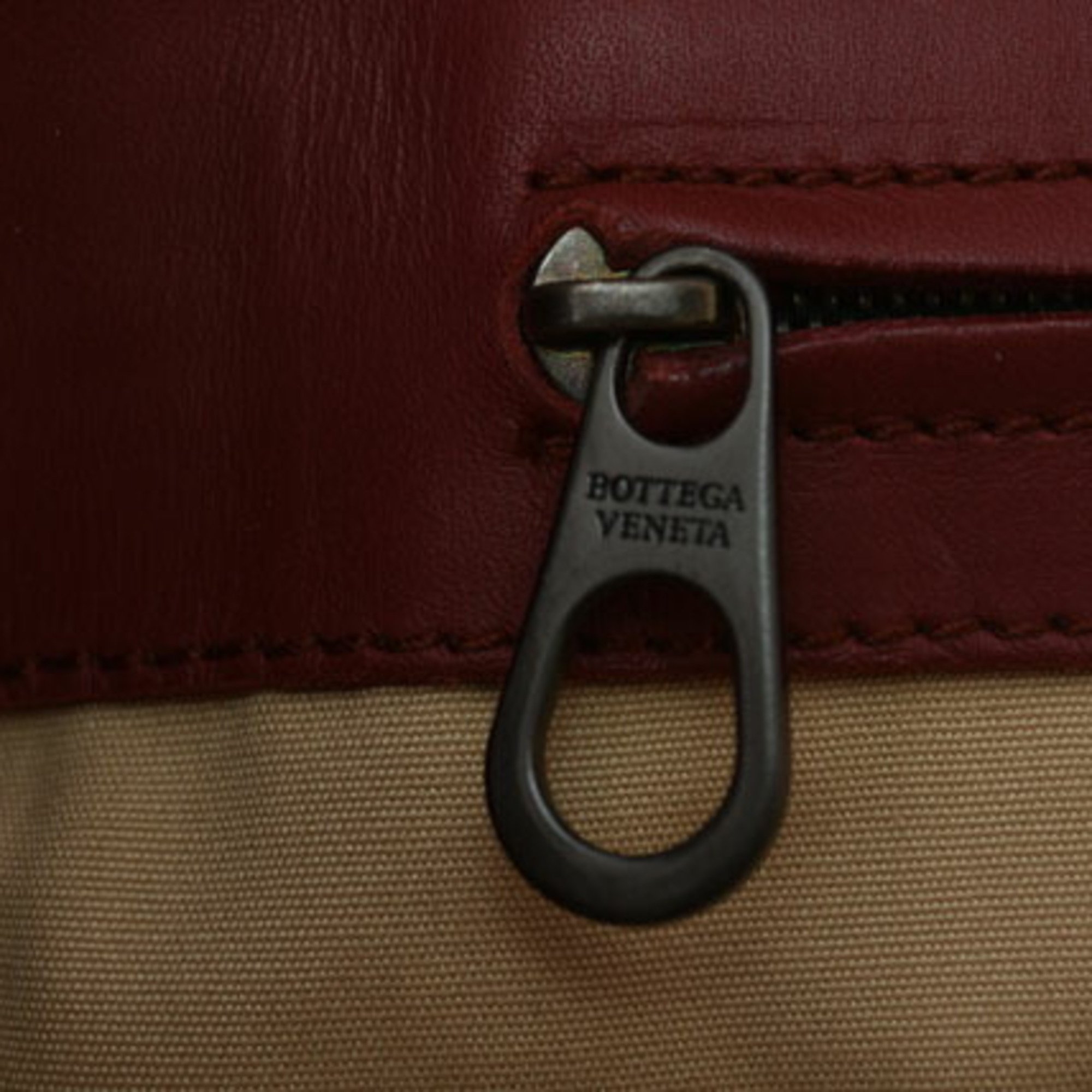 Bottega Veneta Backpack Rucksack Men and Women BOTTEGA VENETA Intrecciato Leather Dark Red 155095
