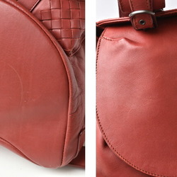 Bottega Veneta Backpack Rucksack Men and Women BOTTEGA VENETA Intrecciato Leather Dark Red 155095