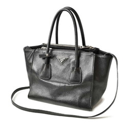 Prada handbag shoulder bag 2way PRADA B2625M GLACE CALF calf NERO black with strap