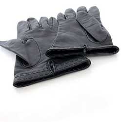 Prada Gloves Black NERO 1GG746 Size 8 Leather PRADA Triangle Plate