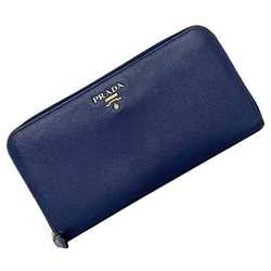 Prada Round Long Wallet Navy Blue 1ML506 Saffiano Leather PRADA Ladies