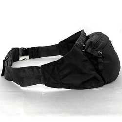 Prada Body Bag Black Tessuto 2VL132 Belt Nylon PRADA Triangle Plate Waist Pouch Compact