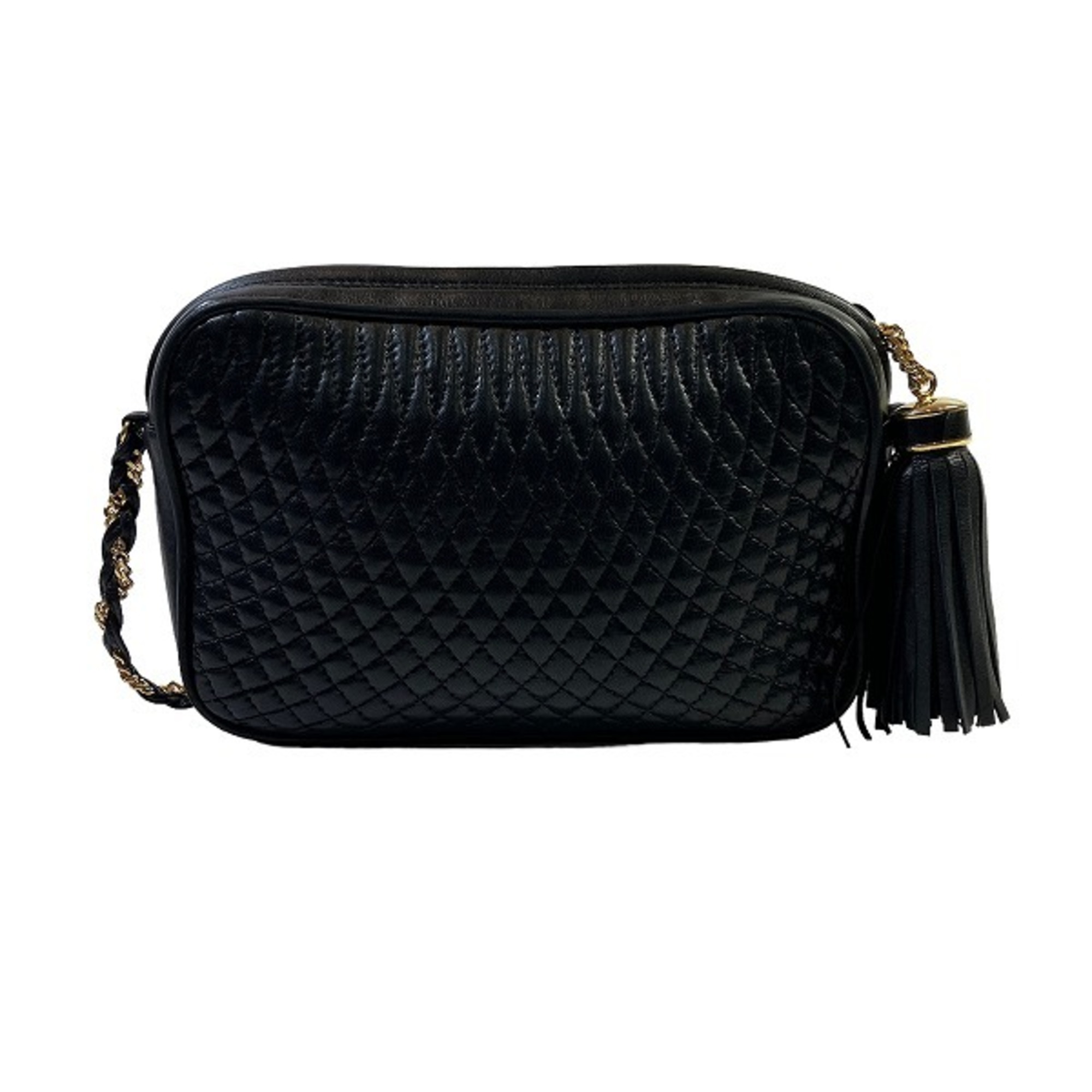 Bally Fringed Quilted Leather Chain Shoulder Bag for Women