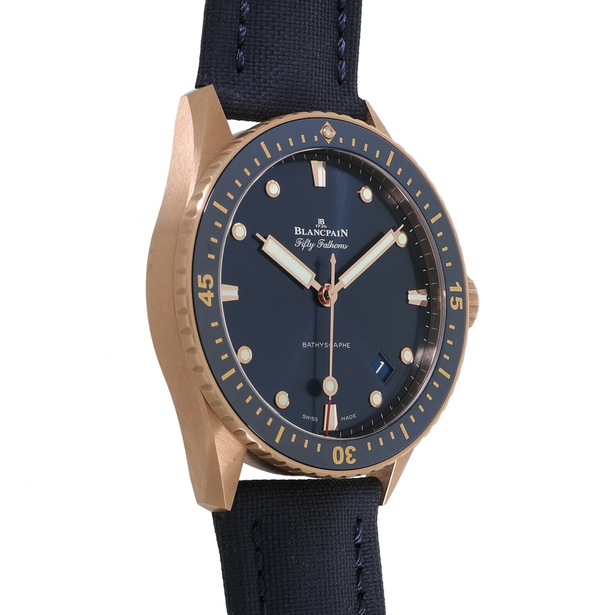Blancpain Fifty Fathoms Bathyscaphe 5000-36S40-O52A Blue Men's Watch B7628