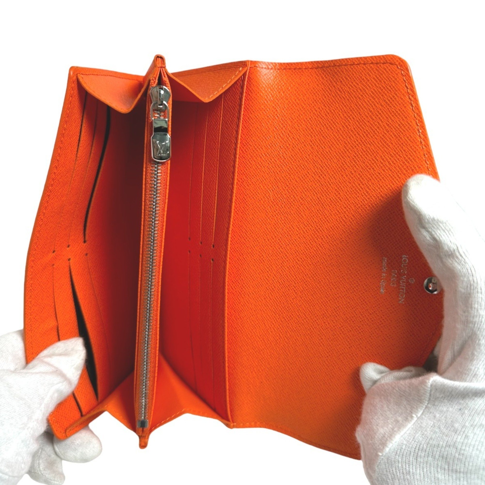 LOUIS VUITTON Louis Vuitton Long Wallet Epi Portefeuille Sara M60584 Orange