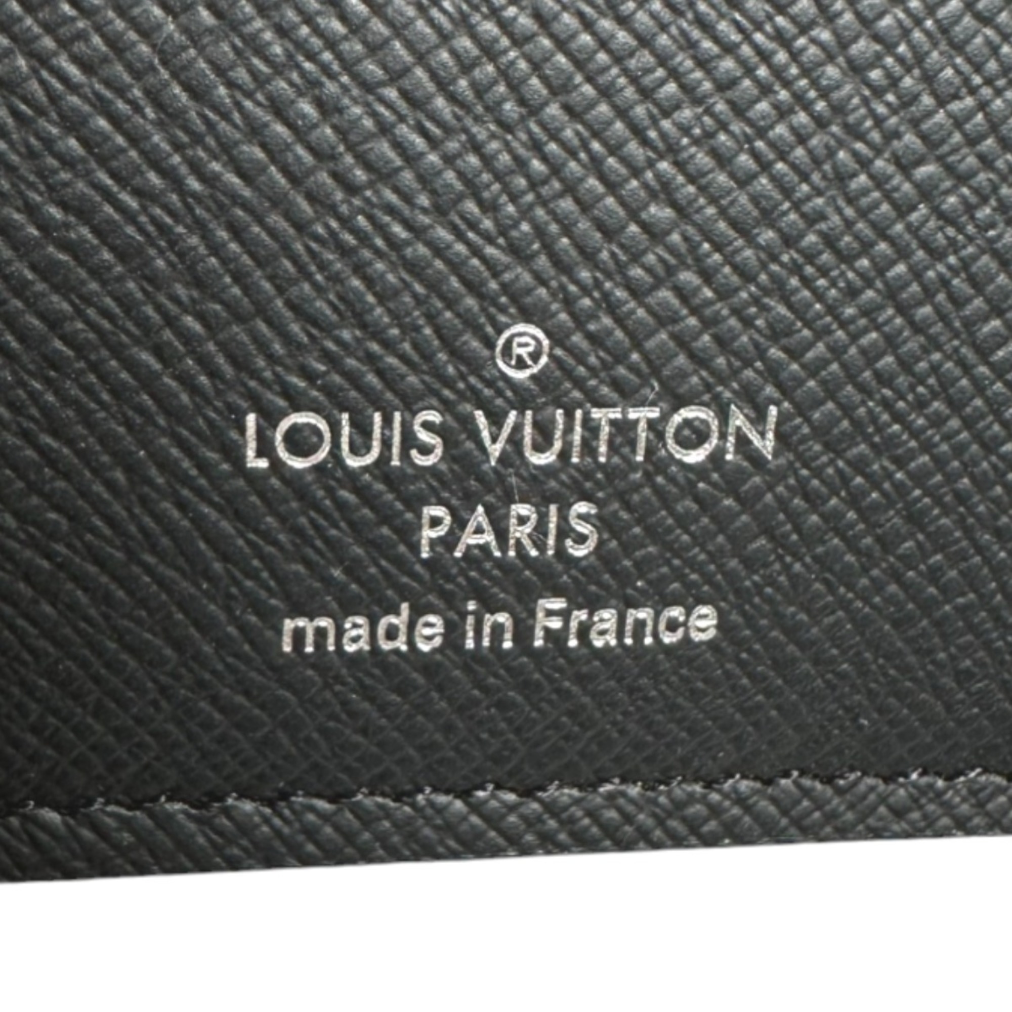 LOUIS VUITTON Louis Vuitton Bifold Long Wallet Taiga Portefeuille Braza M30501 Black