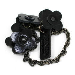 PRADA Back Charm Keychain Chain Patent Flower Motif Ladies