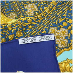 Hermes Silk Scarf Muffler Carre90 Maharaja's Splendor Blue HERMES Ladies