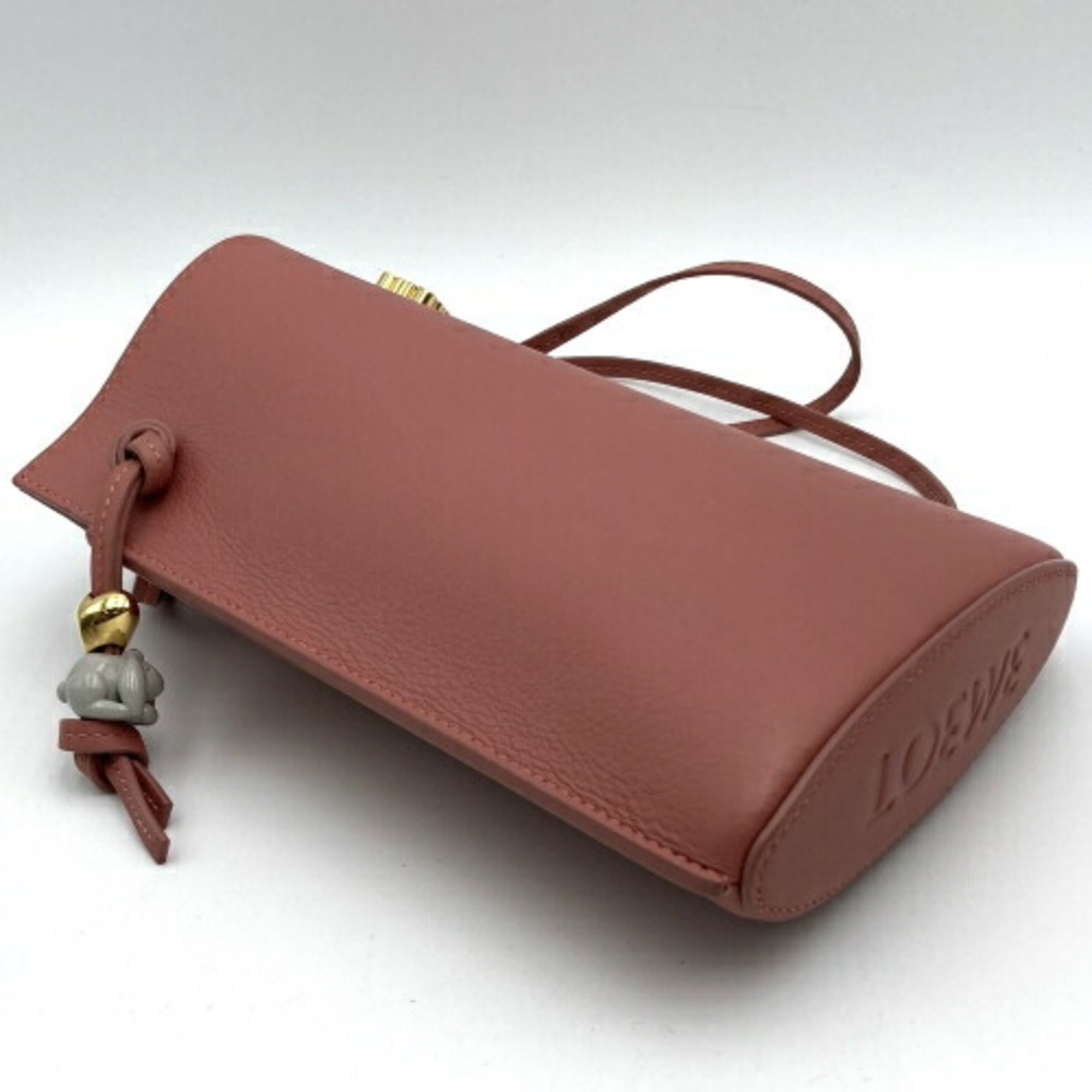LOEWE Dice Pocket Shoulder Bag Pochette Pink Leather Ladies Fashion ITIGADIGMYG8