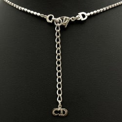 Christian Dior Necklace Plate Rhinestone Silver Color Women's IT1TZZH18V36