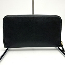 PRADA Prada Long Wallet Ribbon Round Black Saffiano Leather Women's Accessories ITL550RBJ4PQ