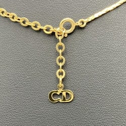 Christian Dior Heart Design Necklace Rhinestone Gold Color ITLJKVJFVMMA