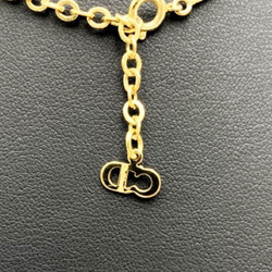 Christian Dior Heart Design Necklace Rhinestone Gold Color ITLJKVJFVMMA