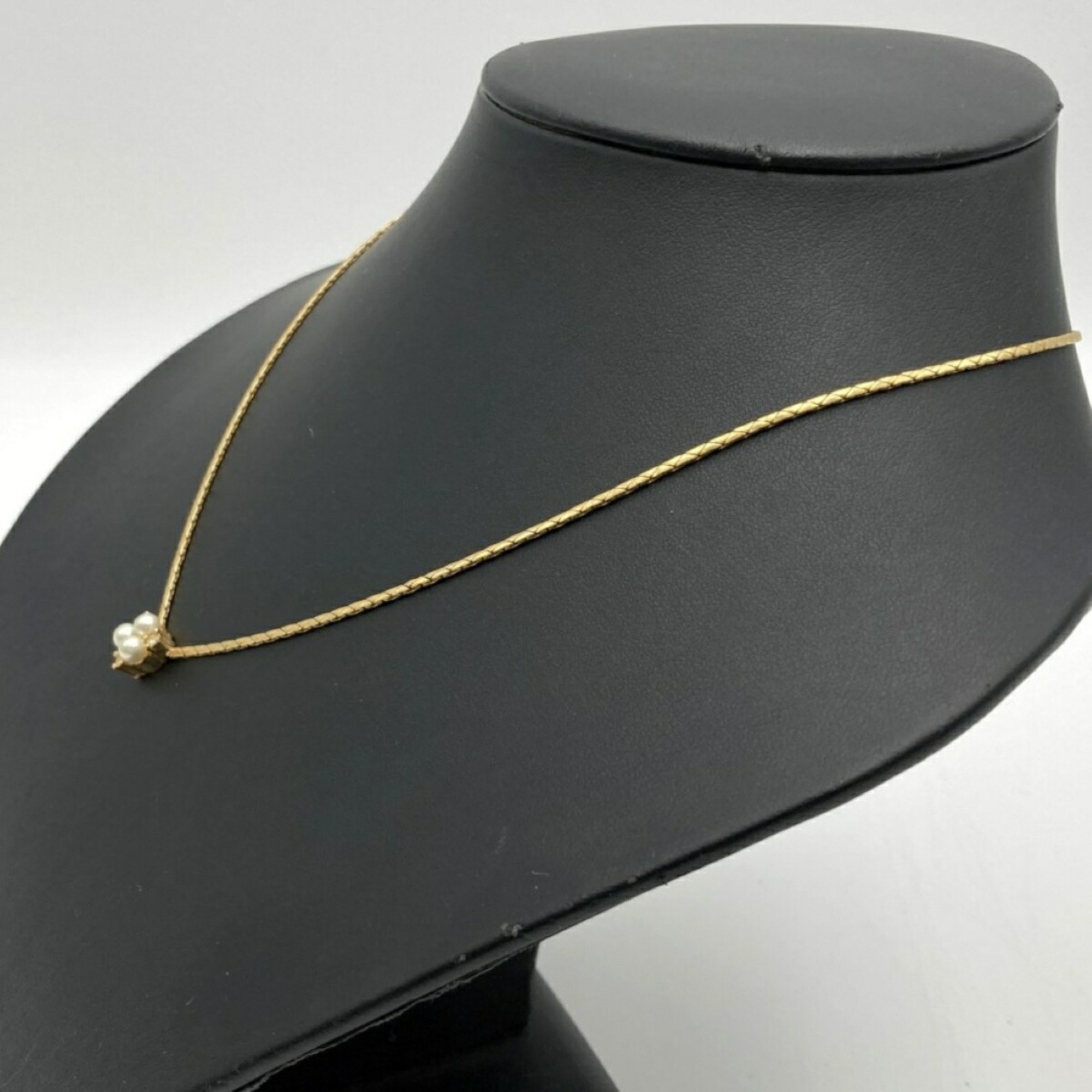 Christian Dior Necklace Faux Pearl Rhinestone Gold Color Women's ITDER6MF28VO