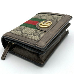 GUCCI Gucci Offdia Bifold Wallet Sherry Line GG Pattern Brown Supreme Women's Men's Accessories 523155 ITQSIZN6RWXU