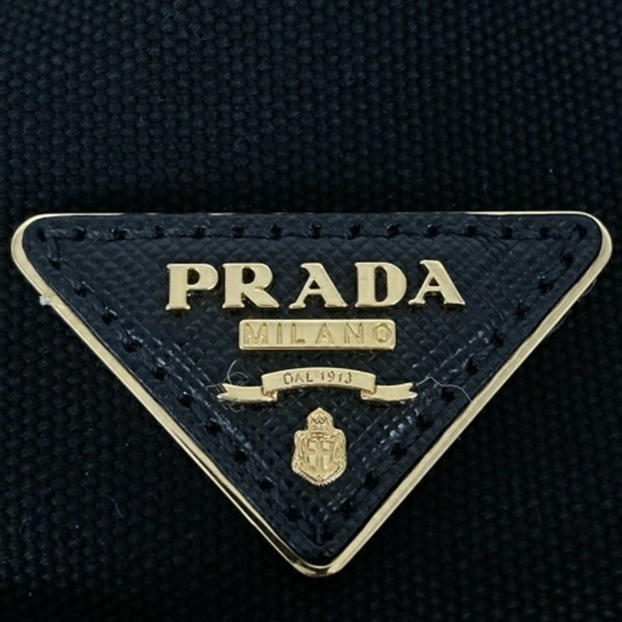 PRADA Prada handbag triangle black canvas rattan ladies fashion ITJOH5UFRTTX