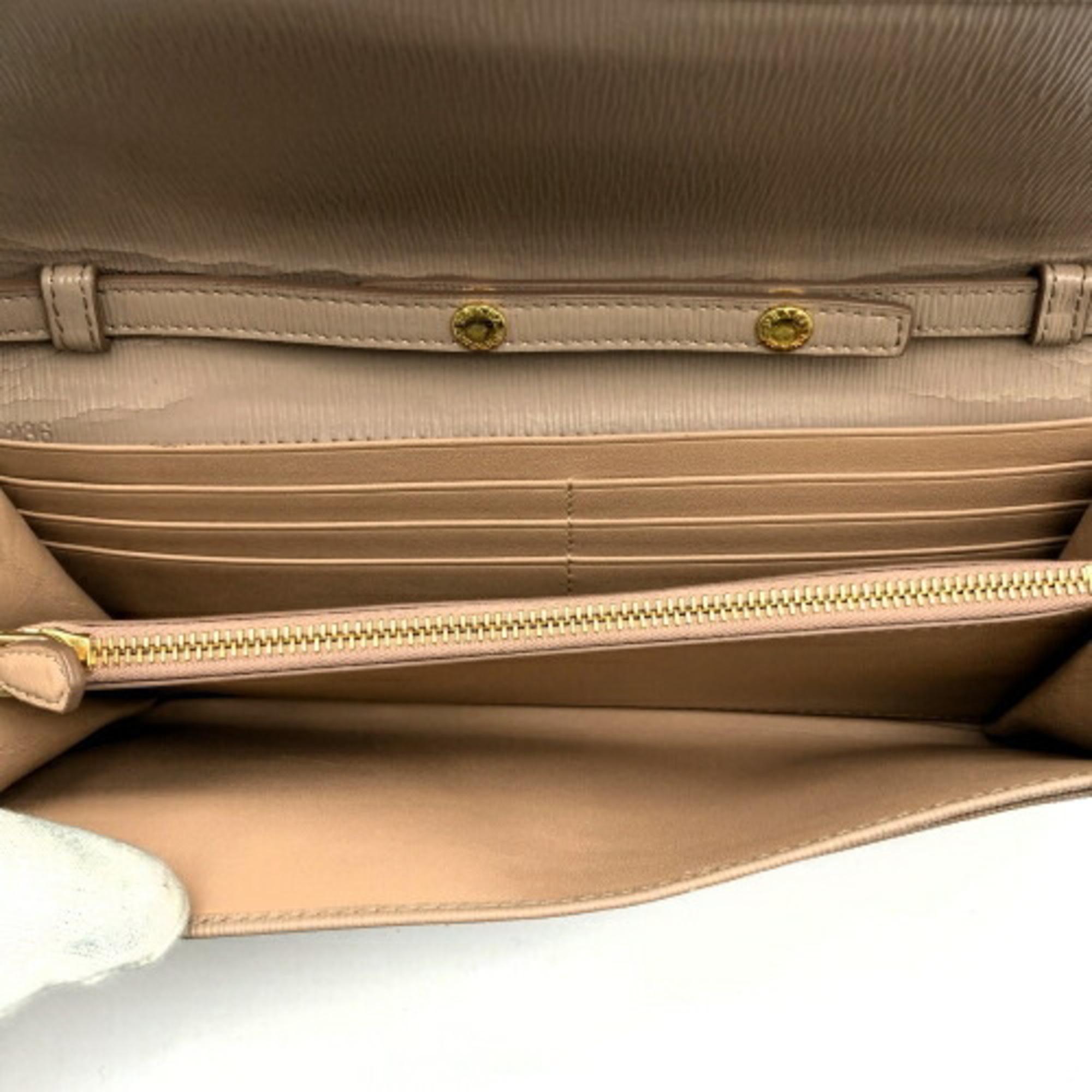 PRADA Chain Wallet Shoulder Bag Long Pink Beige Leather Ladies ITDQXXQ7CMUV
