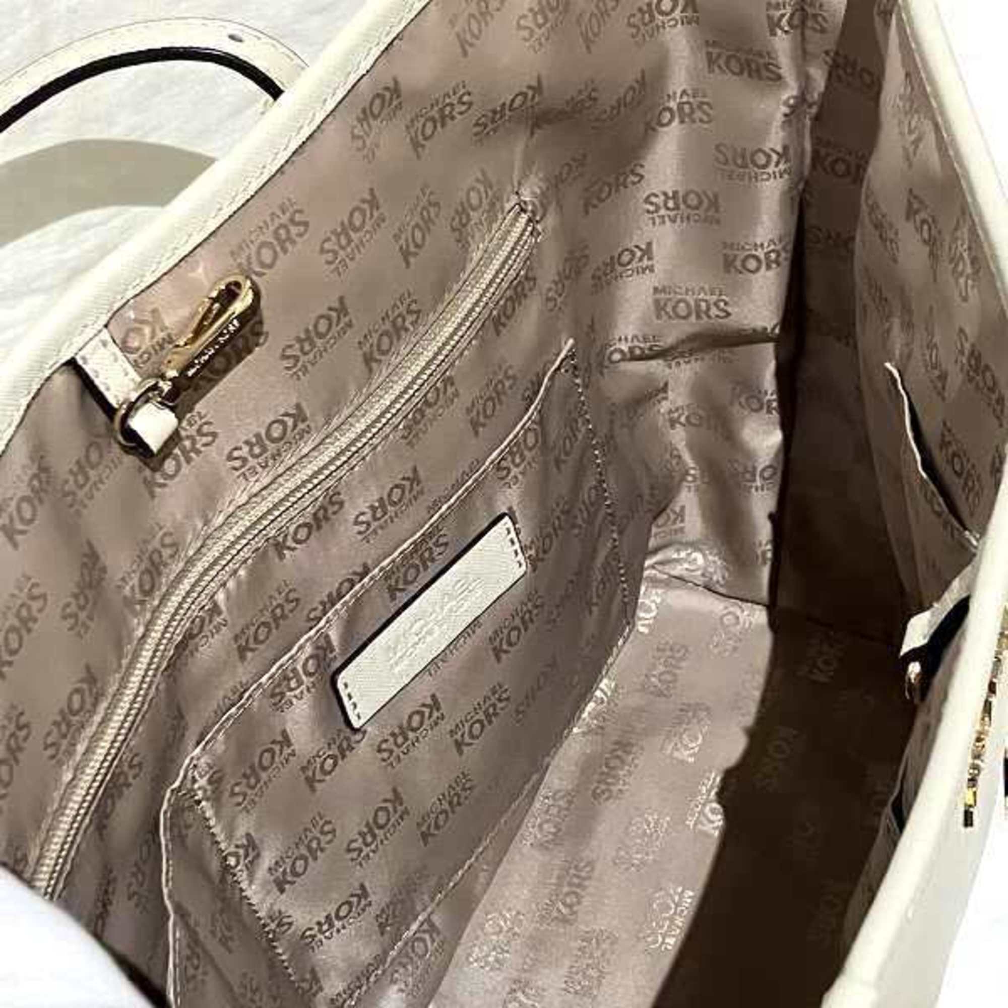 michael kors leather white bag tote ladies