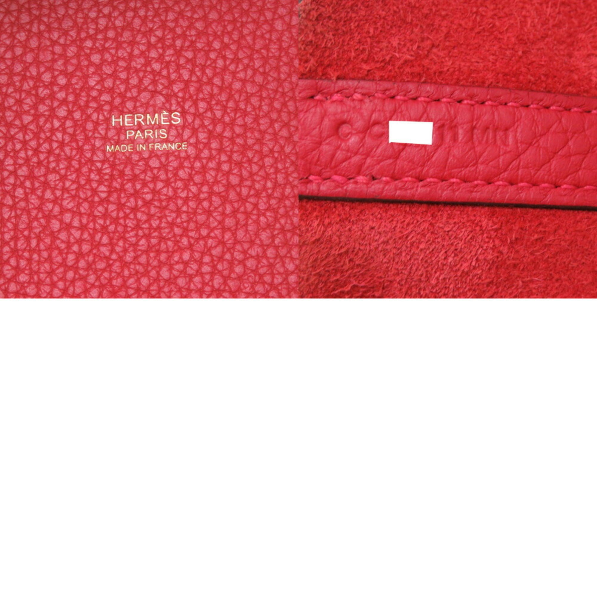 Hermes Picotan Lock MM Taurillon Clemence Rouge Coup C stamp (made in 2018) Handbag Red 0069 HERMES 6B0069E6