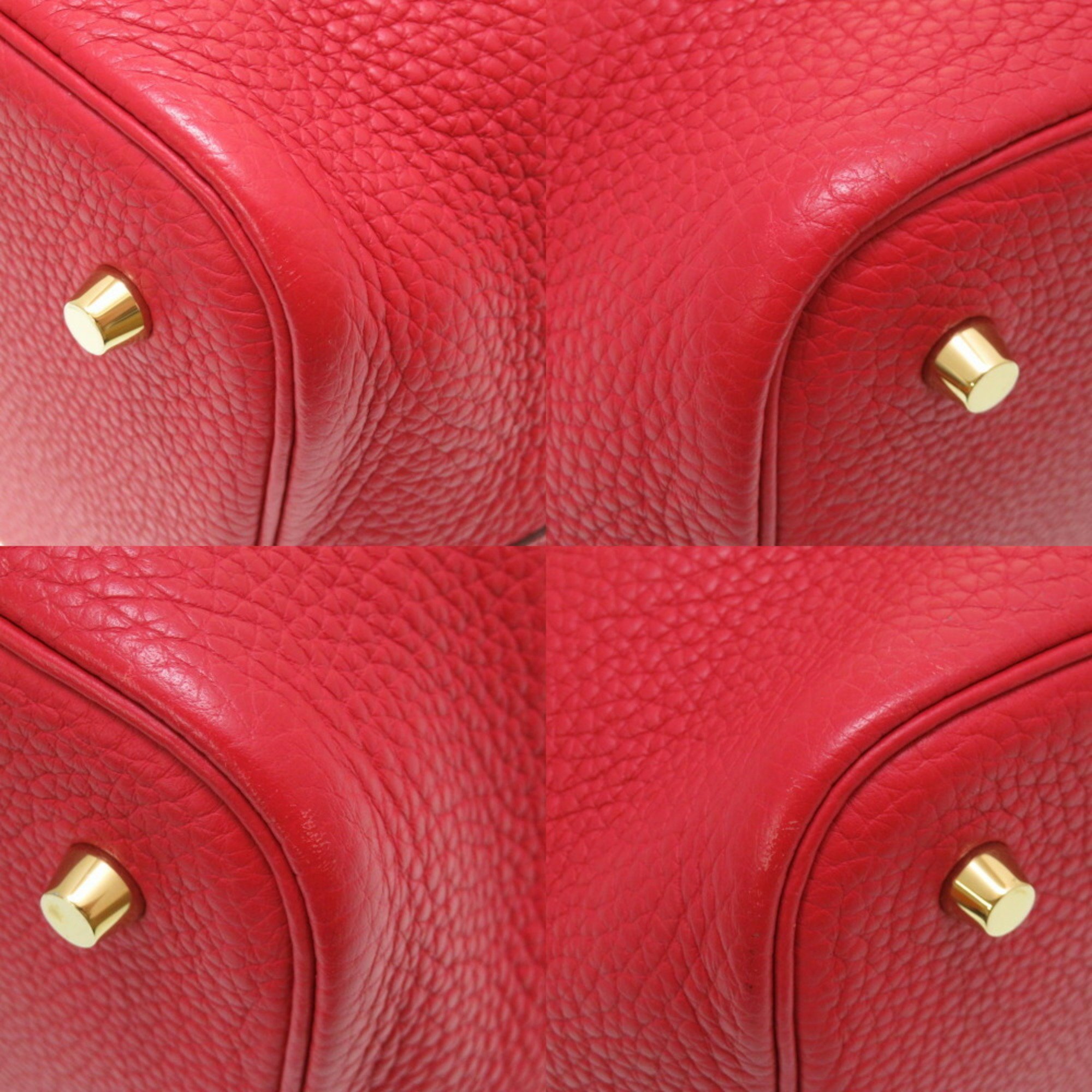 Hermes Picotan Lock MM Taurillon Clemence Rouge Coup C stamp (made in 2018) Handbag Red 0069 HERMES 6B0069E6