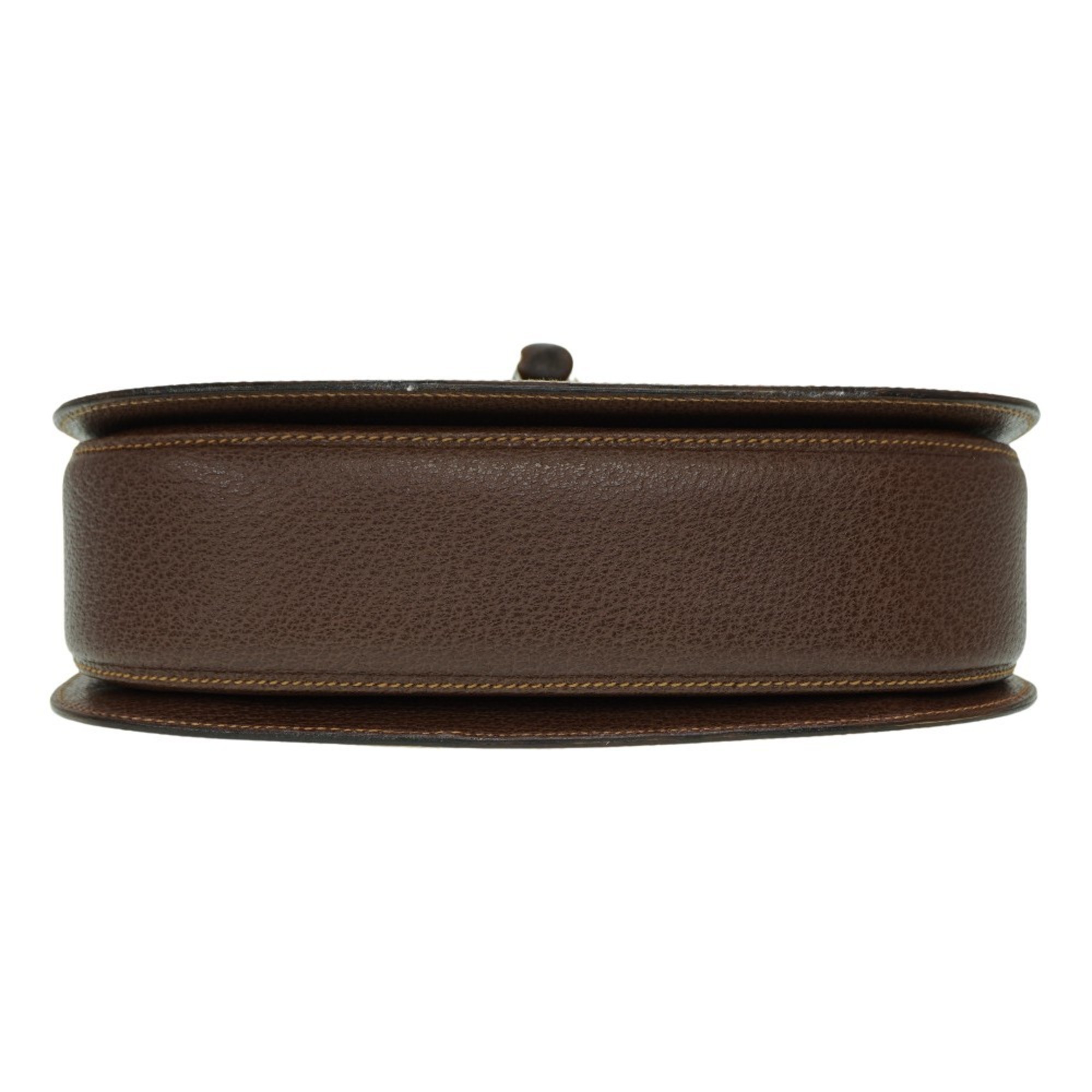 Gucci Bamboo Shoulder Handbag Leather Brown 0041GUCCI with shoulder strap 6B0041IEZ6