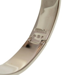 Hermes Click Crack Rose Dragee Silver F Engraved Bracelet 0168 HERMES 5I0168EZP5