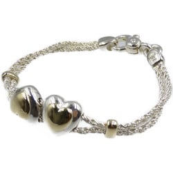 Tiffany Double Heart Rope Chain Silver 925 K18 Gold Bracelet 0212TIFFANY&Co. 5J0212EHG5
