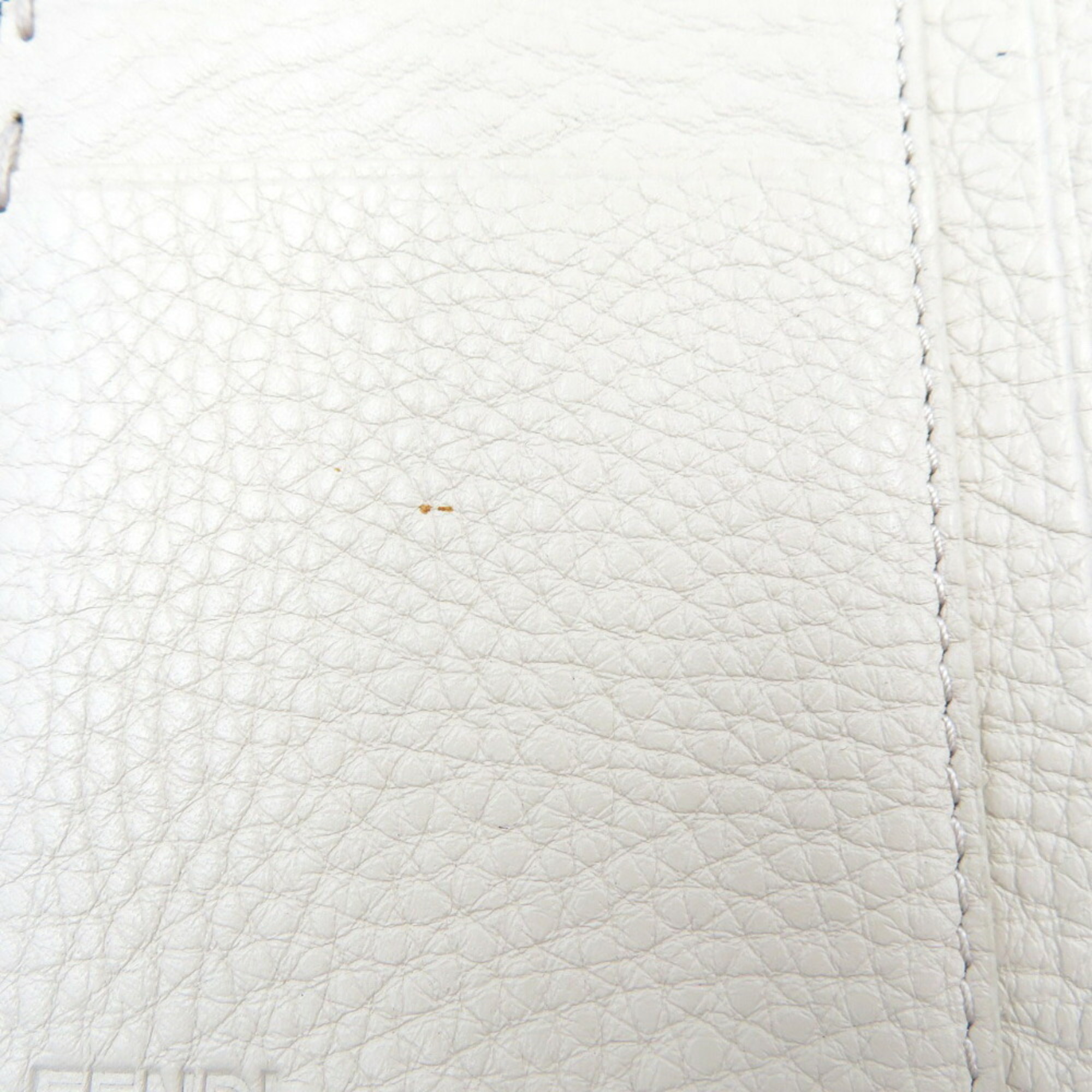 Fendi Selleria Peekaboo 8M0308 Leather Ivory White Trifold Long Wallet 0179FENDI 5K0179ZZL5