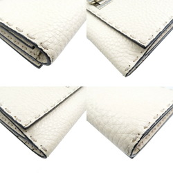 Fendi Selleria Peekaboo 8M0308 Leather Ivory White Trifold Long Wallet 0179FENDI 5K0179ZZL5