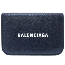 Balenciaga Leather Navy 593813 Trifold Wallet 0281 BALENCIAGA 5G0281ZEB5