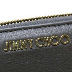 Jimmy Choo PIPPA Women,Men Leather Long Wallet (bi-fold) Dark Gray