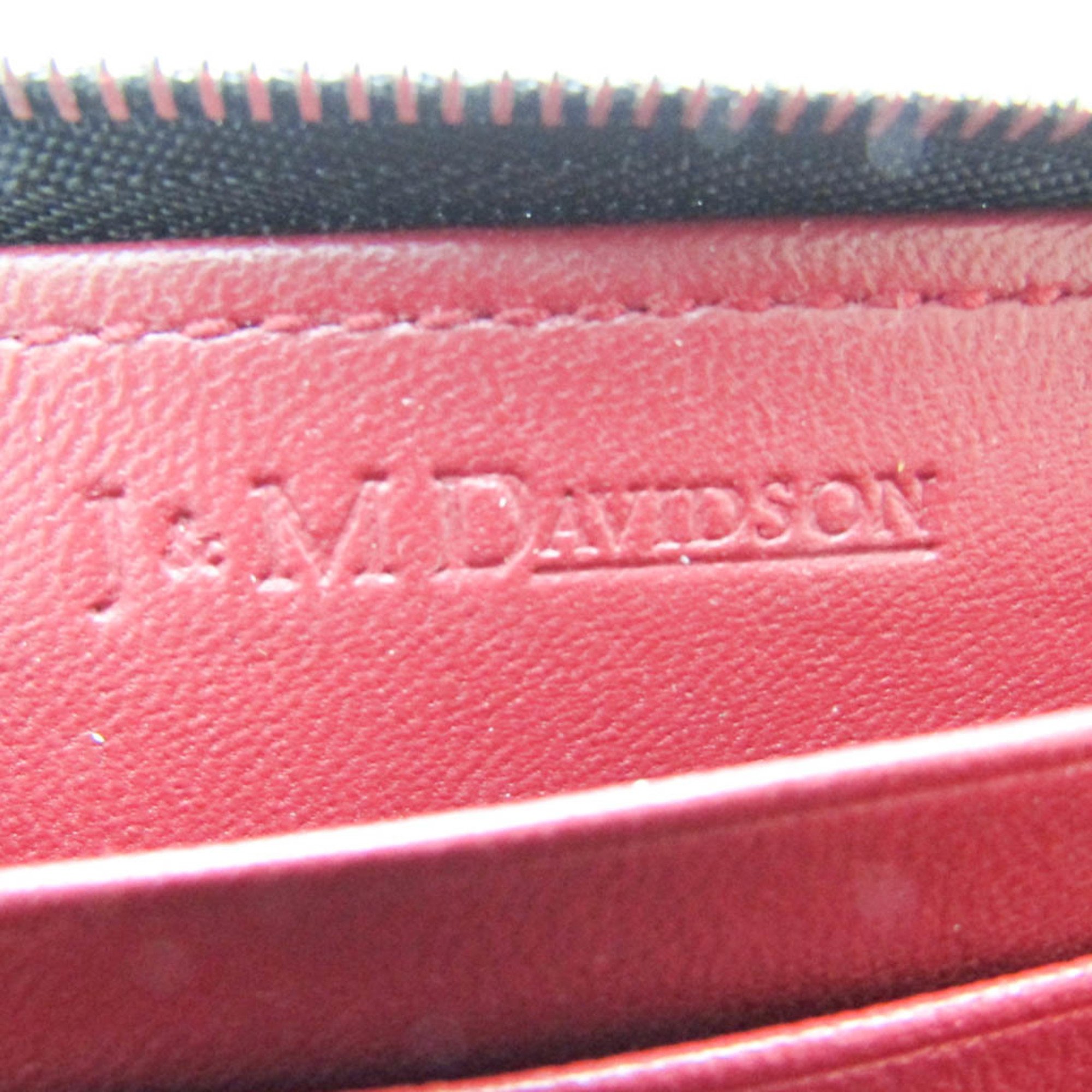 J&M Davidson S ZIP AROUND PURSE SAFFIANO 10224N Women's Leather Coin Purse/coin Case Black,Bordeaux