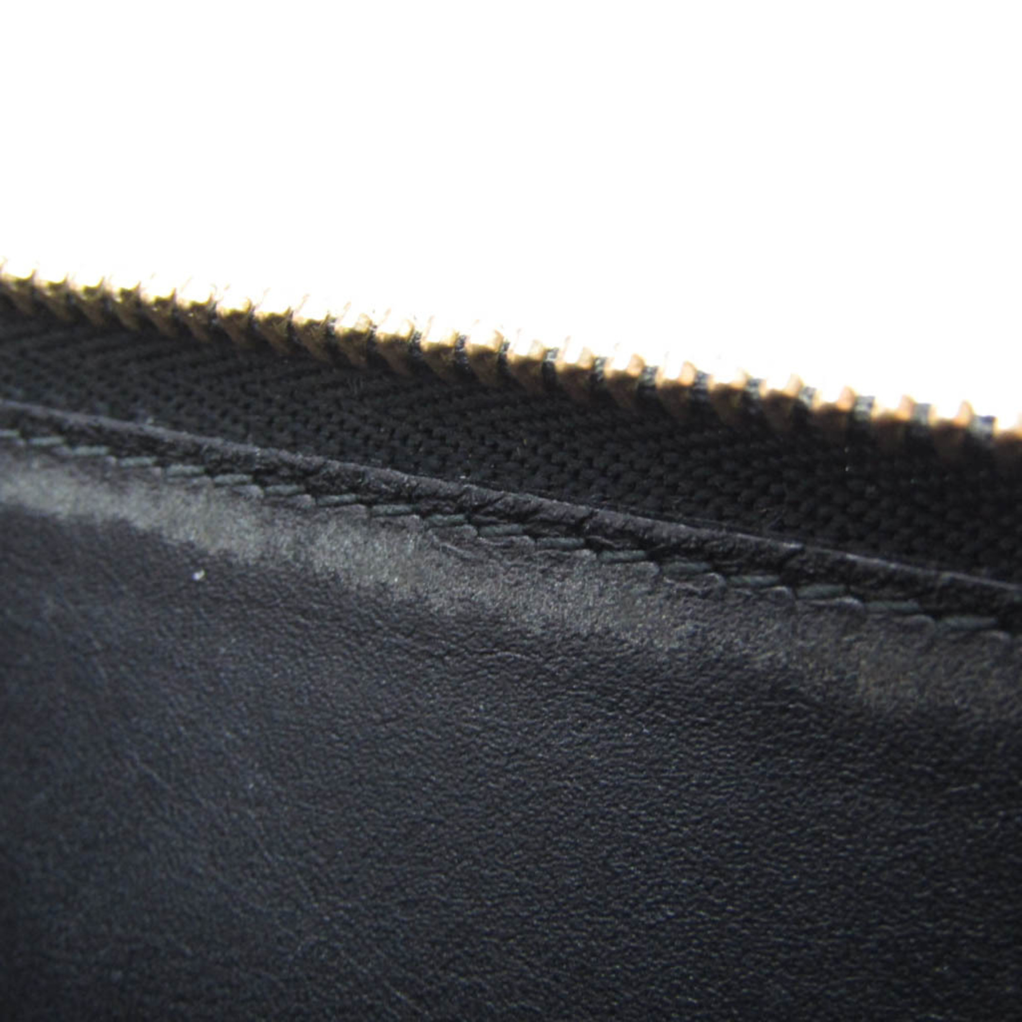 Loewe Linen Coin Purse Leather Card Case Black