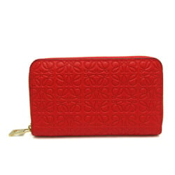 Loewe Anagram Women's Leather Middle Wallet (bi-fold) Orange Red
