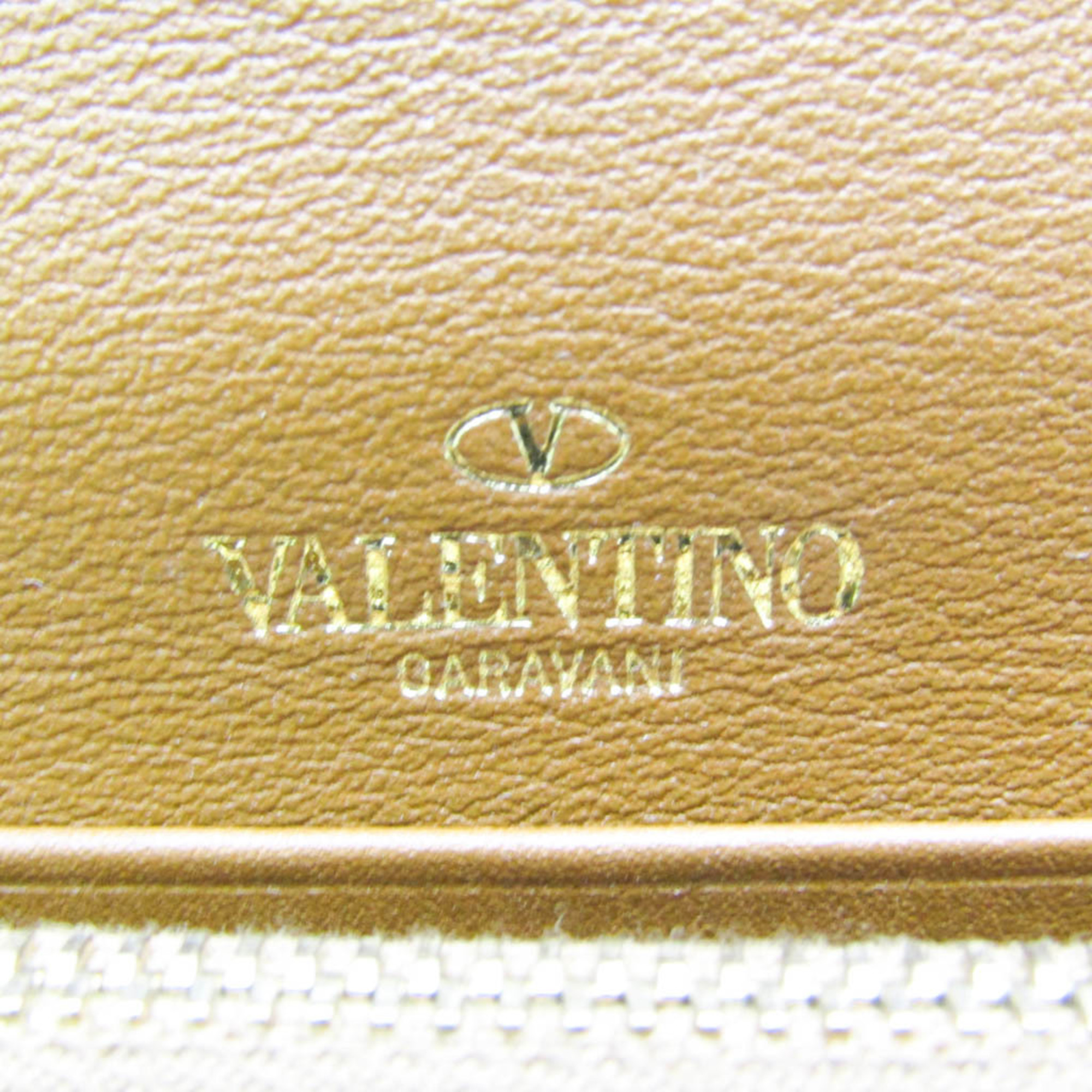 Valentino Garavani MW2P0680WF1 Women's Leather Chain/Shoulder Wallet Brown,Multi-color,Red Color