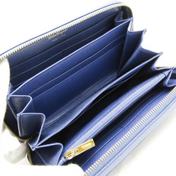 Salvatore Ferragamo Gancini KB-22 B742 Women's Leather Long Wallet (bi-fold) Purple Blue