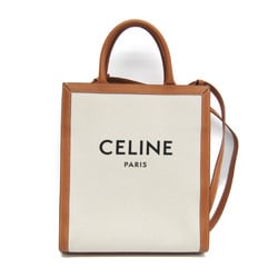 Celine Small Vertical Cabas 192082BNZ.02NT Women's Canvas,Leather Handbag,Shoulder Bag,Tote Bag Camel,Off-white