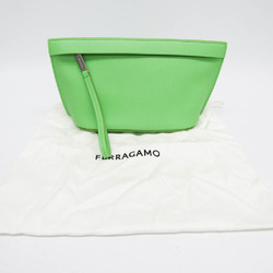 Salvatore Ferragamo AU-24 1390 Women's Leather Clutch Bag,Pouch Light Green