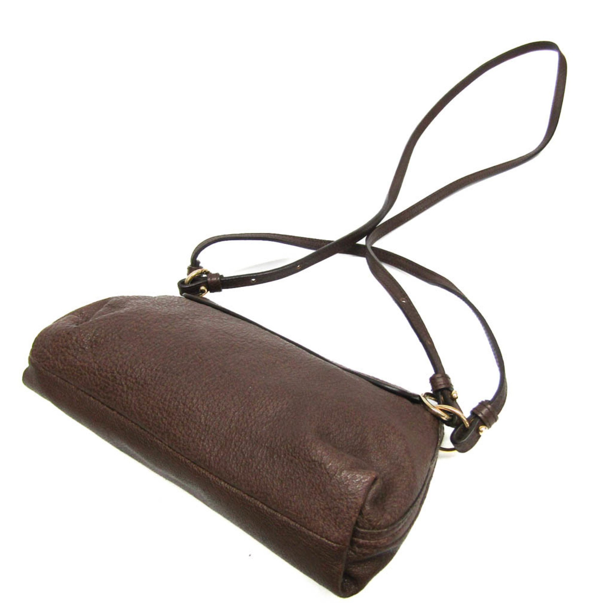 Chloé Elsie 3P0595 Women's Leather Shoulder Bag Dark Brown