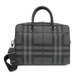 Burberry 8005158 Men's Leather,PVC Briefcase,Shoulder Bag Black,Gray
