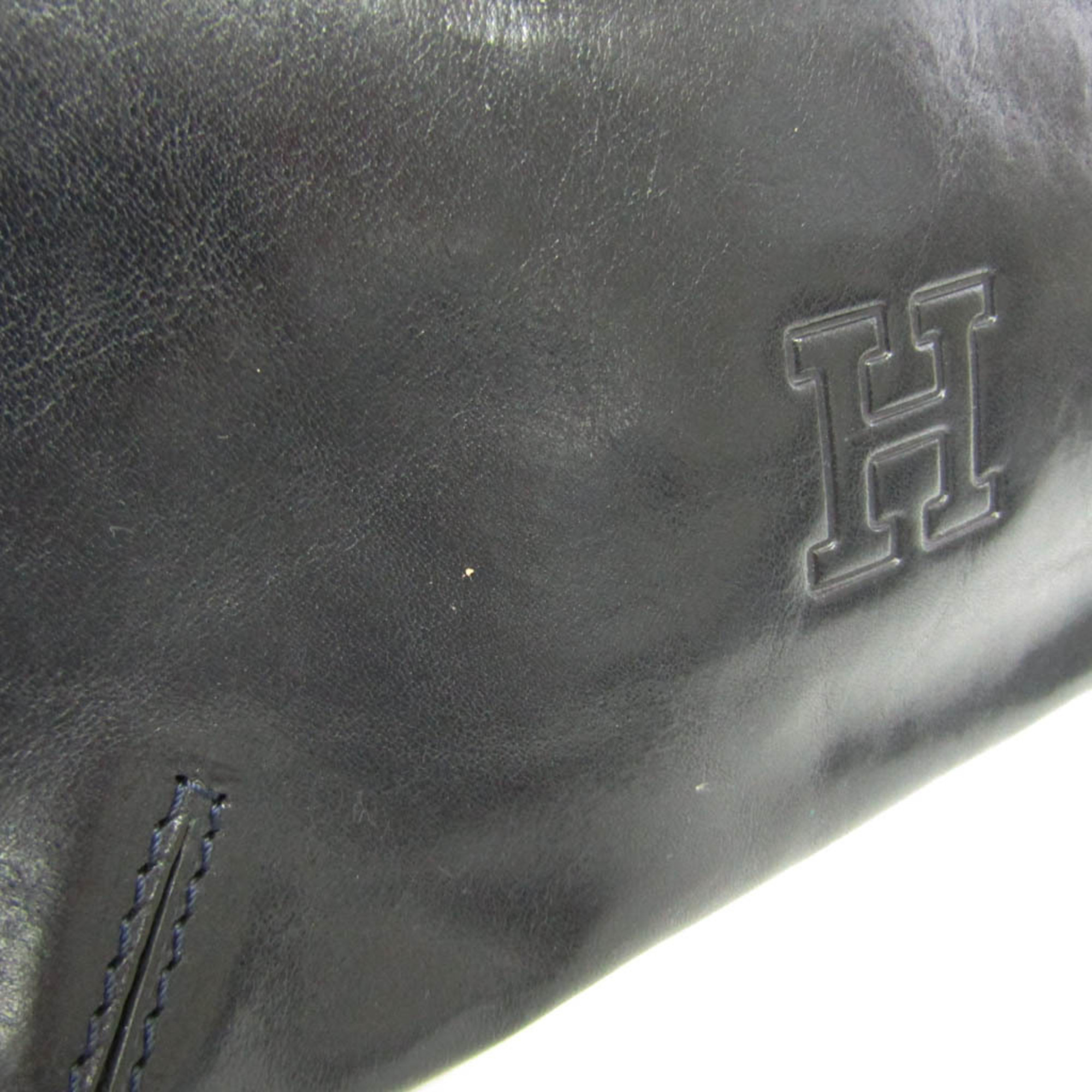 Hirofu Women's Leather Shoulder Bag Navy Black