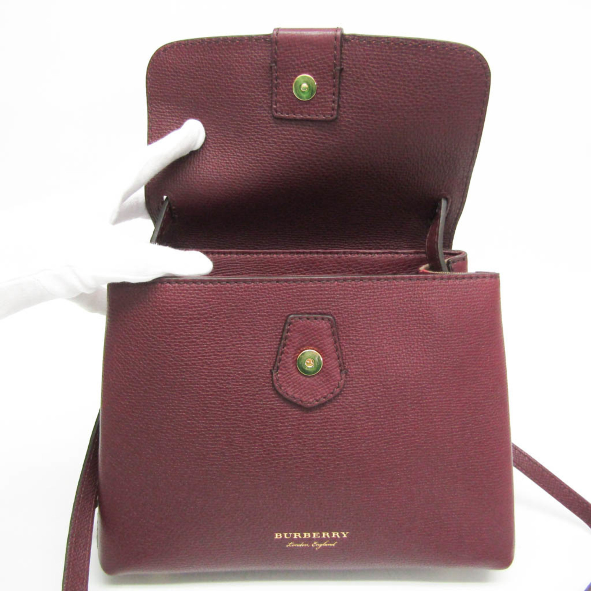 Burberry 4061170 Women's Leather Handbag,Shoulder Bag Bordeaux Brown