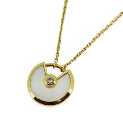 Cartier Necklace Amulet 1PD Diamond K18YG Yellow Gold Women's