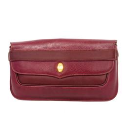 Cartier Clutch Bag Must Leather Red Ladies