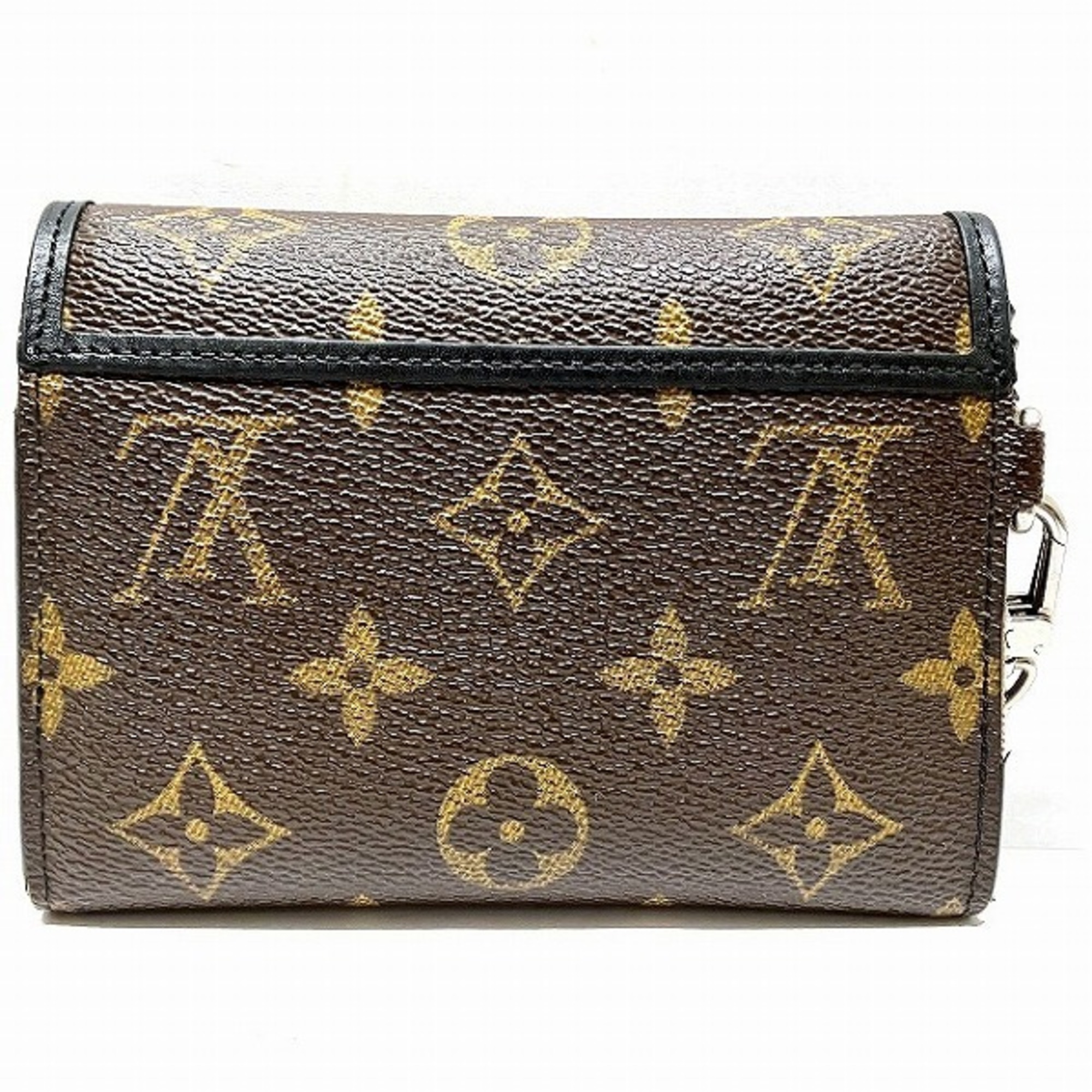 Louis Vuitton Monogram Macassar Portefeuille Compact M60167 Trifold Wallet with Chain Men's