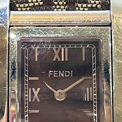 FENDI 7600L Quartz Zucca Pattern Square Watch Ladies