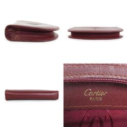 Cartier CARTIER Card Case Business Holder Coin Leather Burgundy Unisex