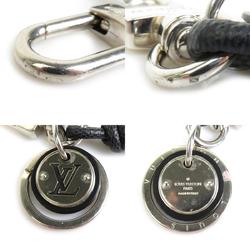 LOUIS VUITTON Charm Key Ring Keychain Leather Rope Metal/Damier Graphite Canvas Silver/Dark Gray Men's M67224