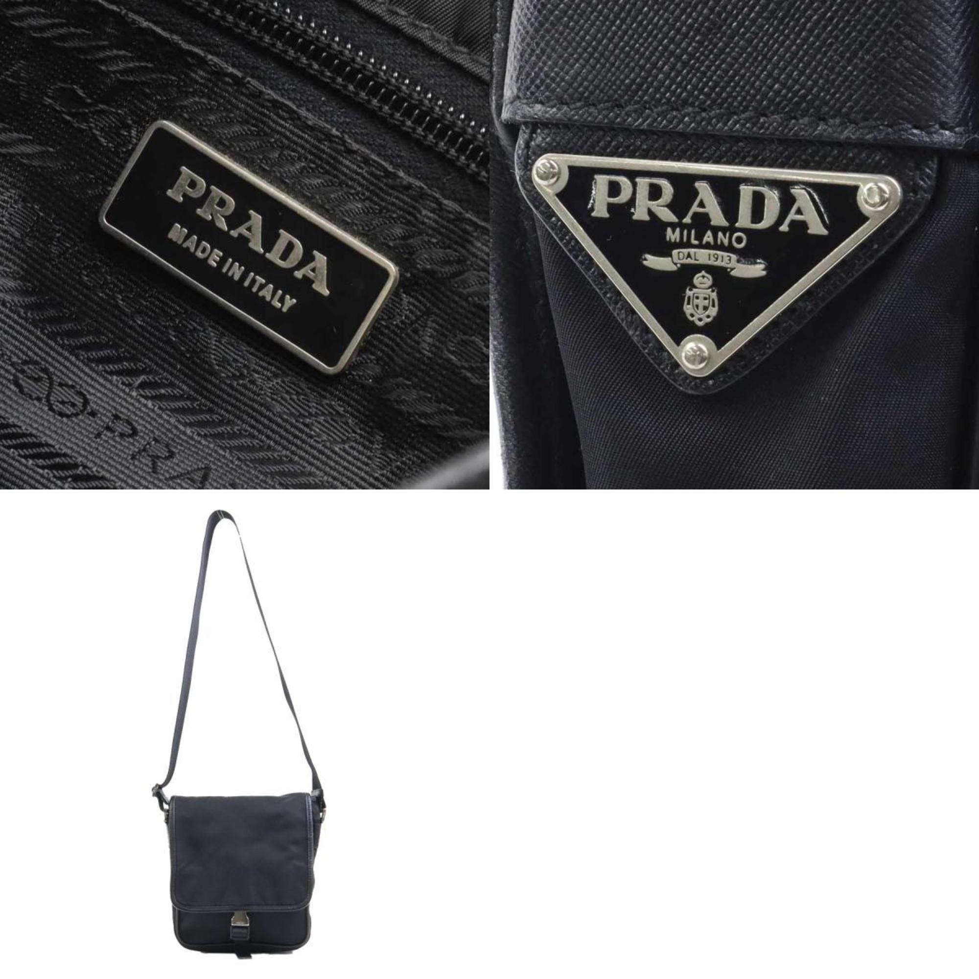 PRADA shoulder bag nylon black unisex