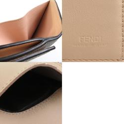FENDI Bifold Wallet Leather Light Gray x Pink Beige Unisex 8M0438-A91B
